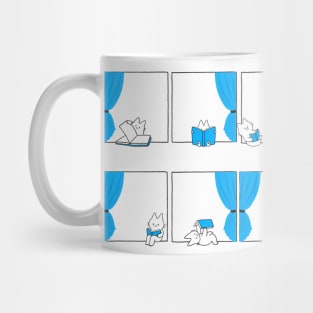 cat reading book Mug